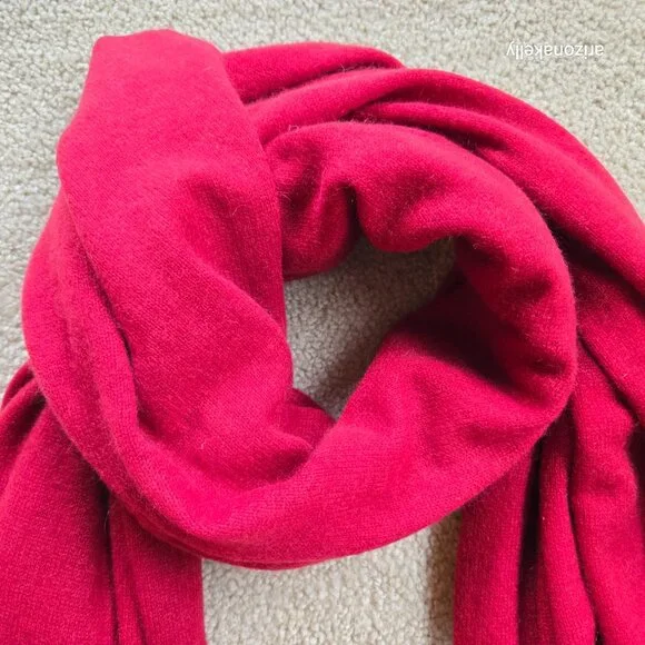 Knit Cashmere Scarf/Wrap Red - Picture 3 of 15